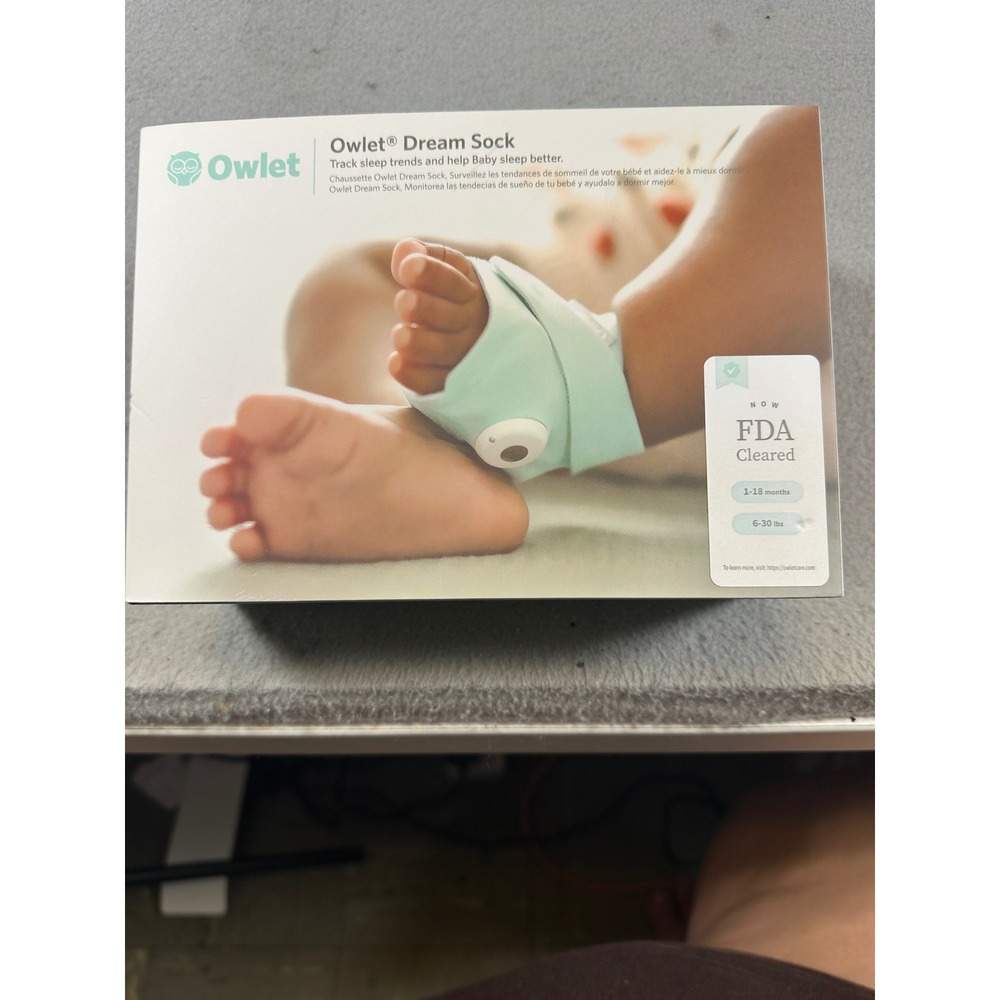 Owlet Dream Sock Baby Monitor FDA Cleared Sleep Tracker Mint Green 1-18 Months